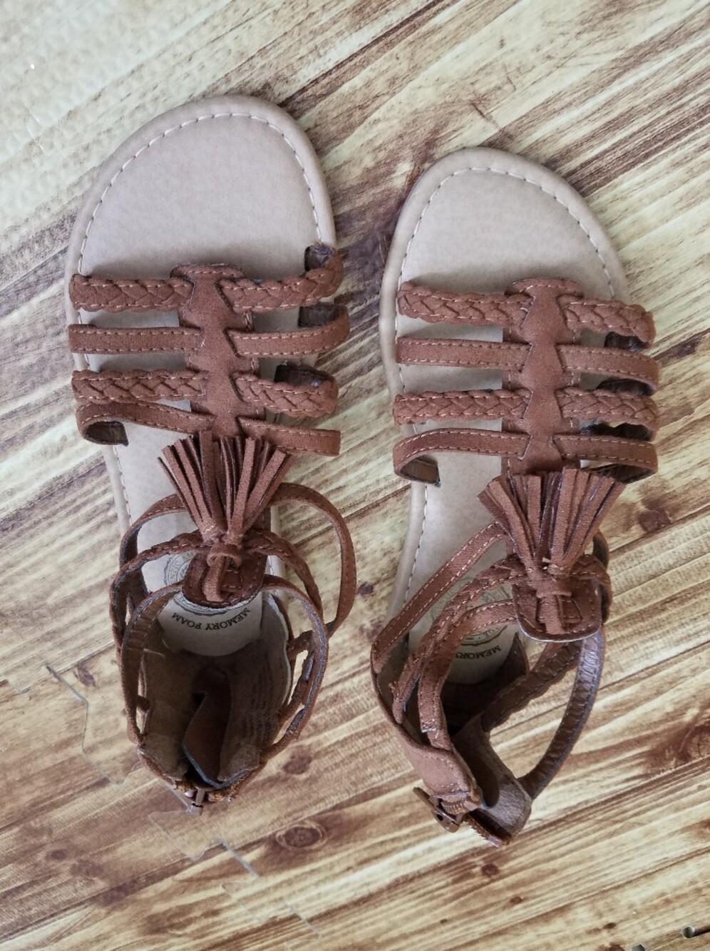 Kohl's SO Girls Brown Braided Gladiator Sandals Size 13 NWOT Disney Moana